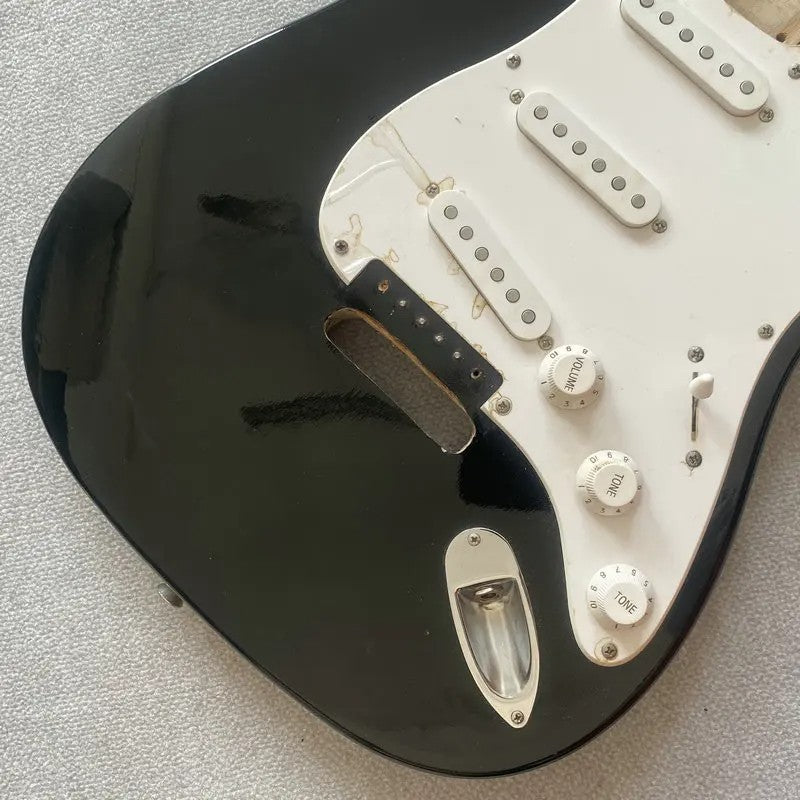 Black Basswood SSS Guitar Strat Stratocaster Style Body