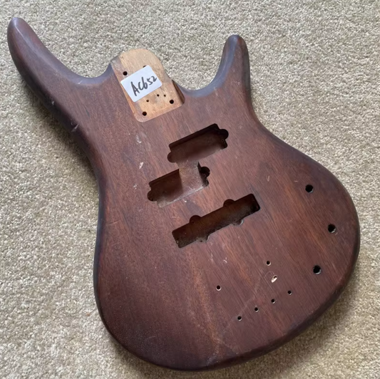 Mahogany Wood 4 String Bass Solid Body DIY Project