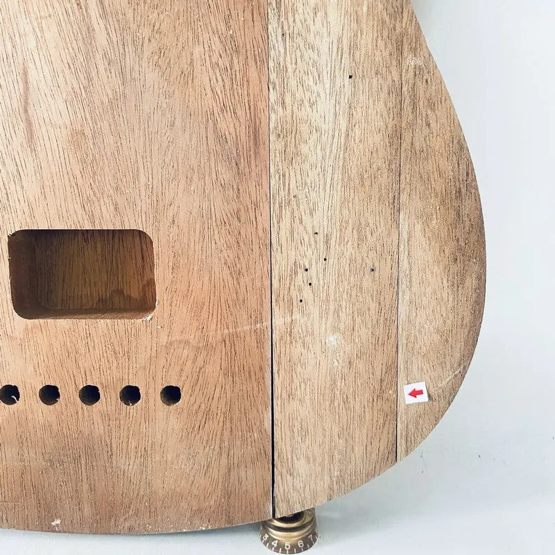 Raw Materiel Electric Bass Guitar Mahogany Body, Burl Wood Top