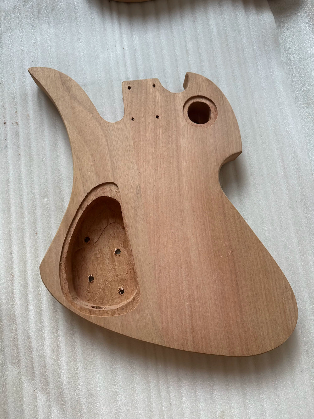 Mahogany Wood Mocking Bird Style Guitar Body DIY Project