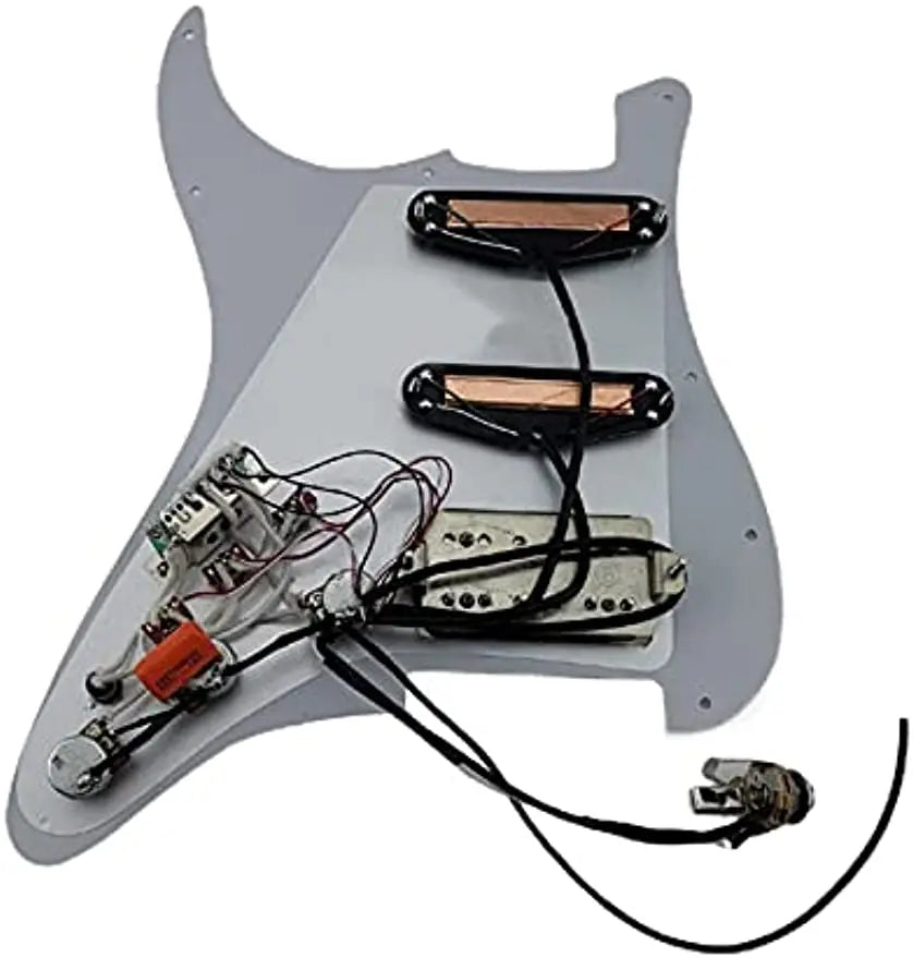 Upgrade Prewired Guitar Pickguard Configuration Purple Pearl SSH Chrome High Out Output DCR Pickups for Strat Guitar