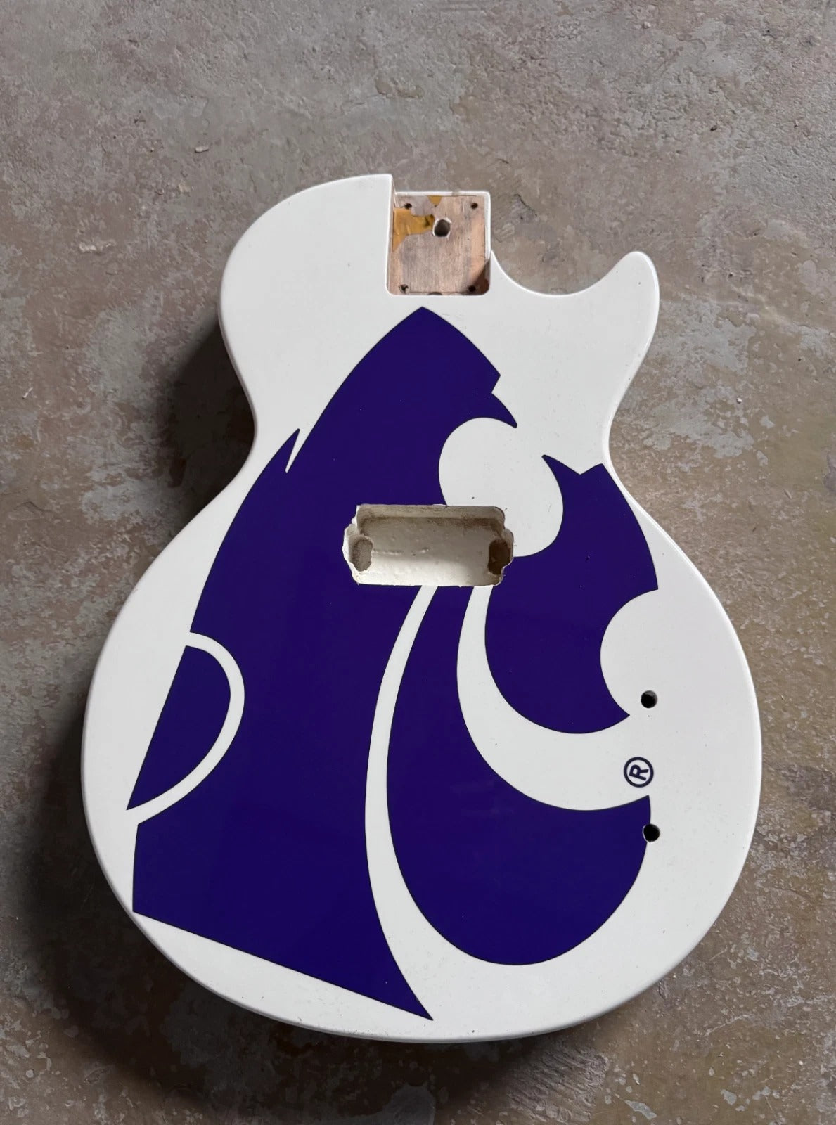 White Single Humbucker Guitar Body with Purple Top Fit LP