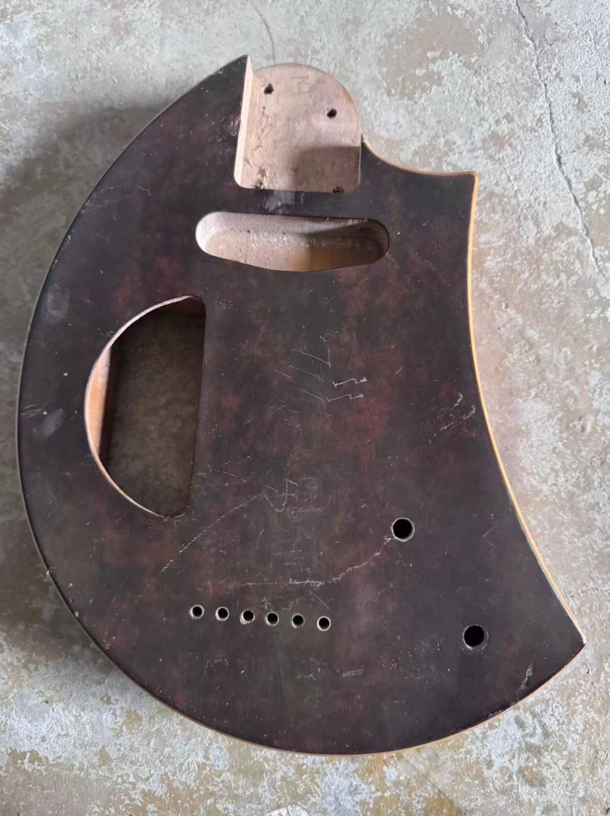 Custom DIY Mini Guitar Body DIY Project, String Through Bridge