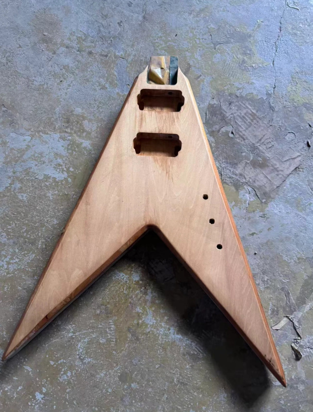 Mahogany Wood Flying V Style Guitar Body