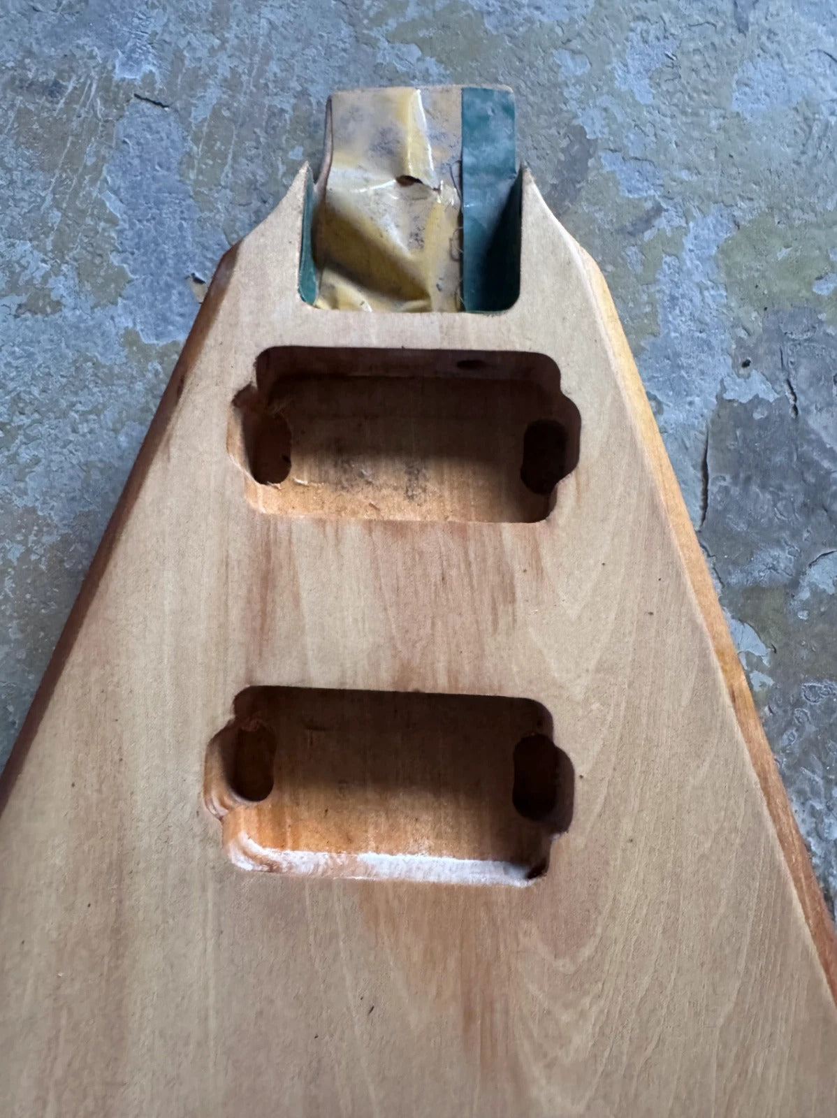 Mahogany Wood Flying V Style Guitar Body