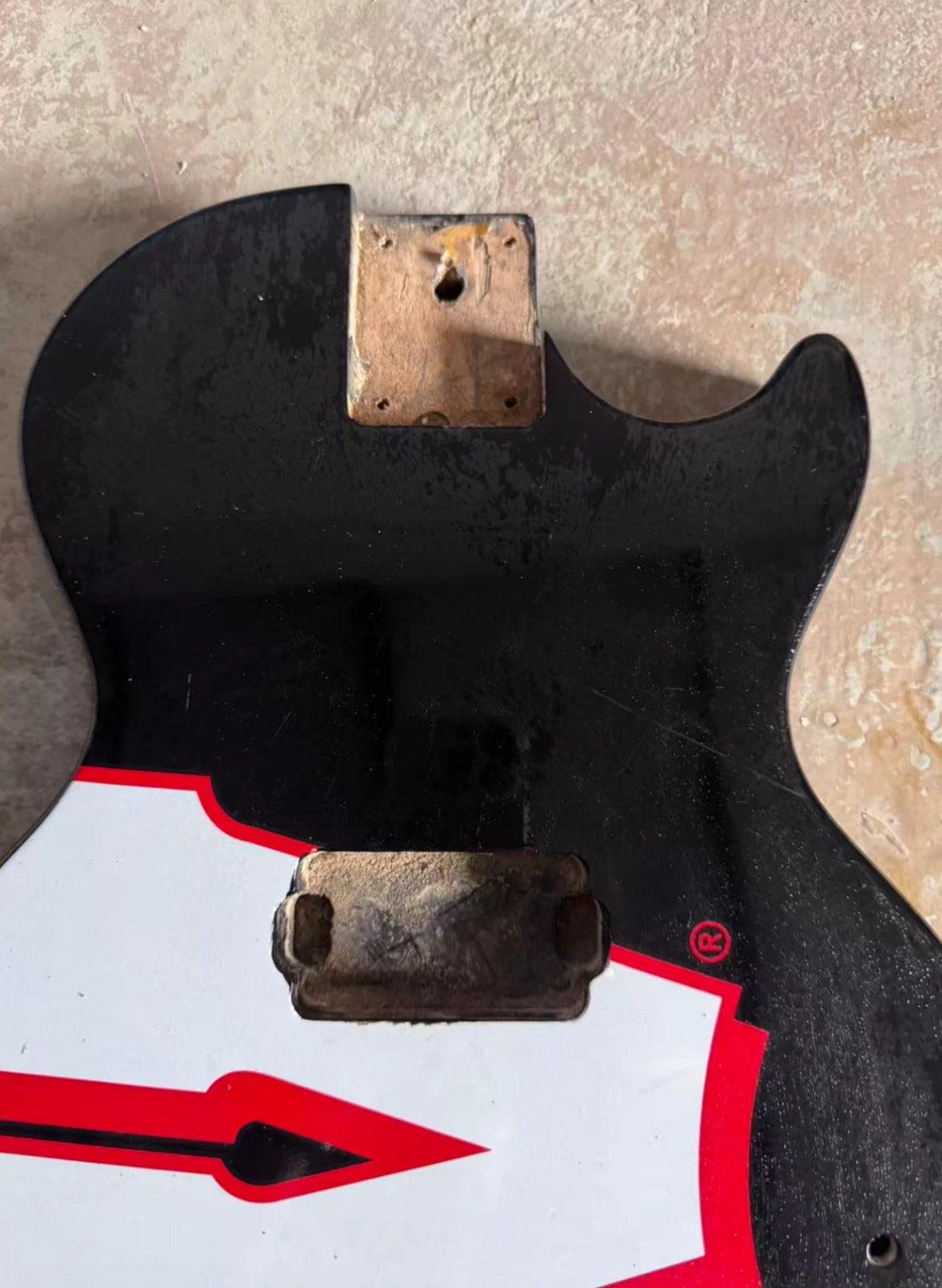 Black W Guitar Basswood Body Single Cut Fit LP Jr