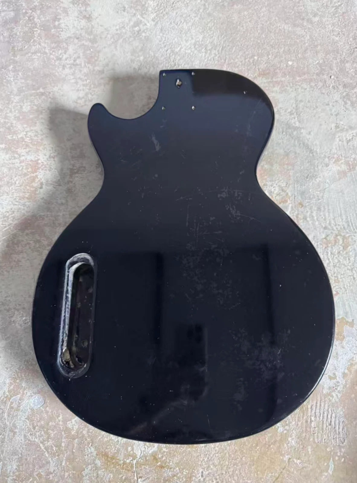 Black W Guitar Basswood Body Single Cut Fit LP Jr