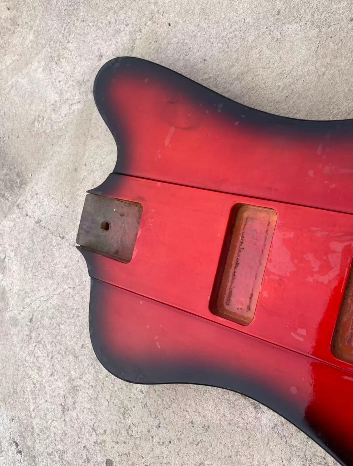 Black Red Glossy Finish Bass Body Fit Thunderbird DIY Project