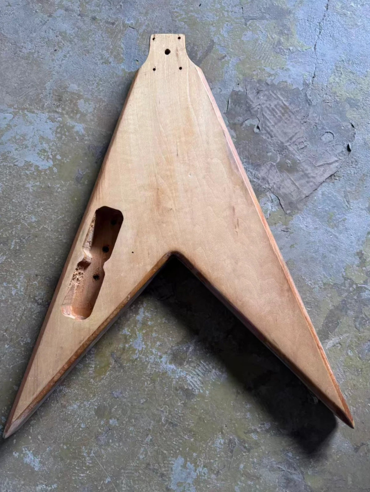 Mahogany Wood Flying V Style Guitar Body