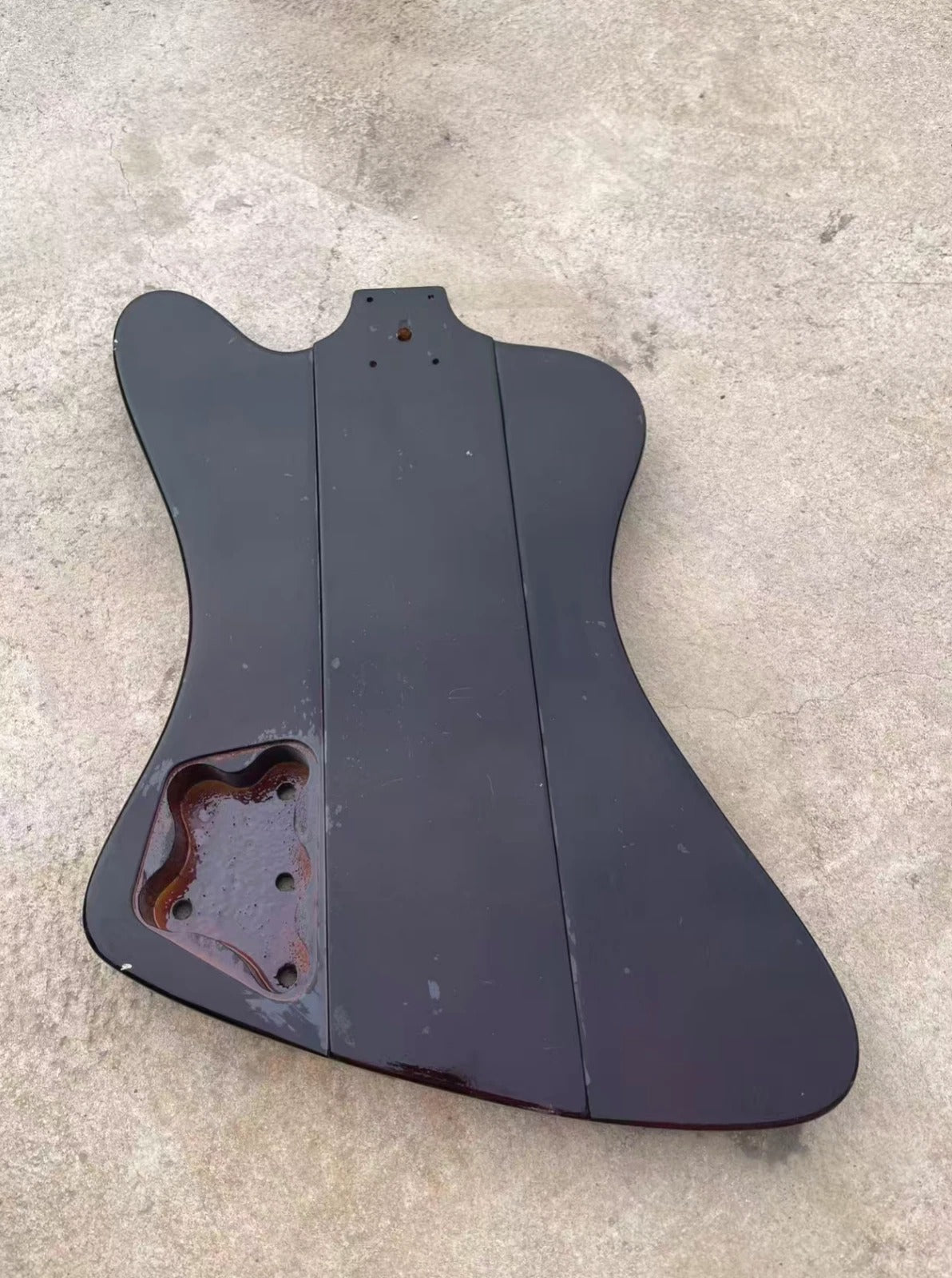 Black Red Glossy Finish Bass Body Fit Thunderbird DIY Project