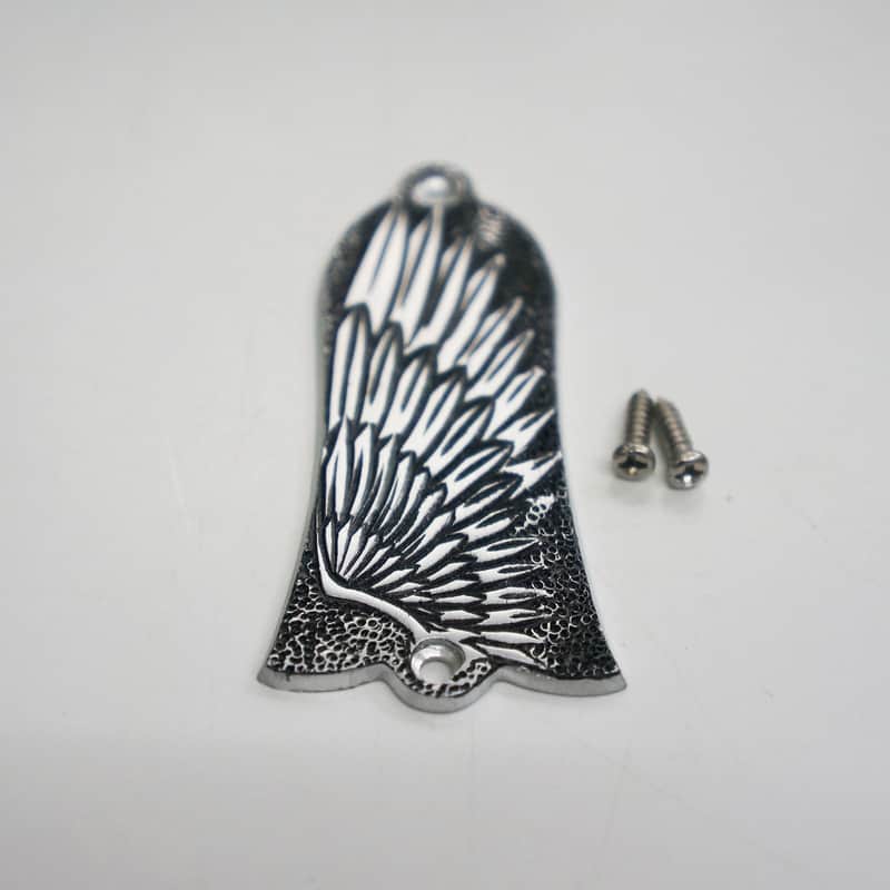 Metal Winged Top Engraved Guitar LP SG ES Style Truss Rod Cover, 2 Holes