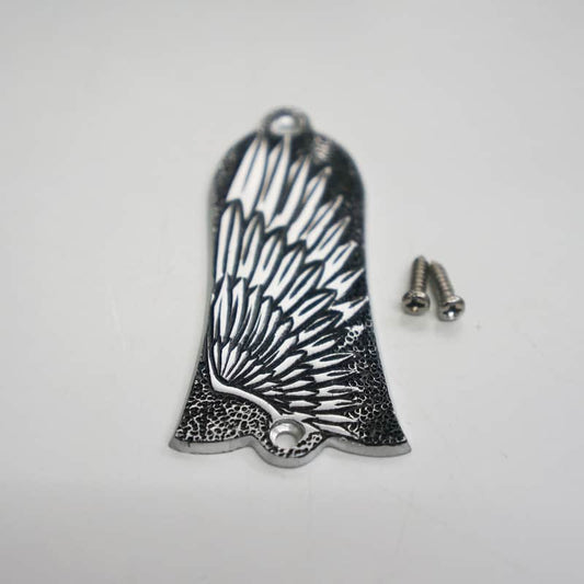 Metal Winged Top Engraved Guitar LP SG ES Style Truss Rod Cover, 2 Holes