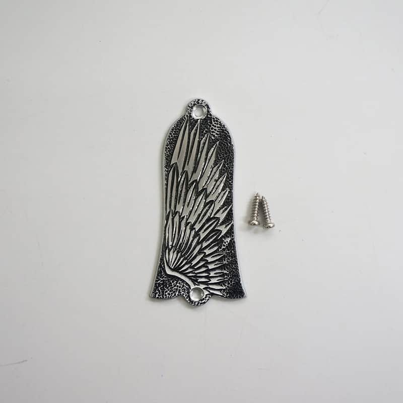 Metal Winged Top Engraved Guitar LP SG ES Style Truss Rod Cover, 2 Holes