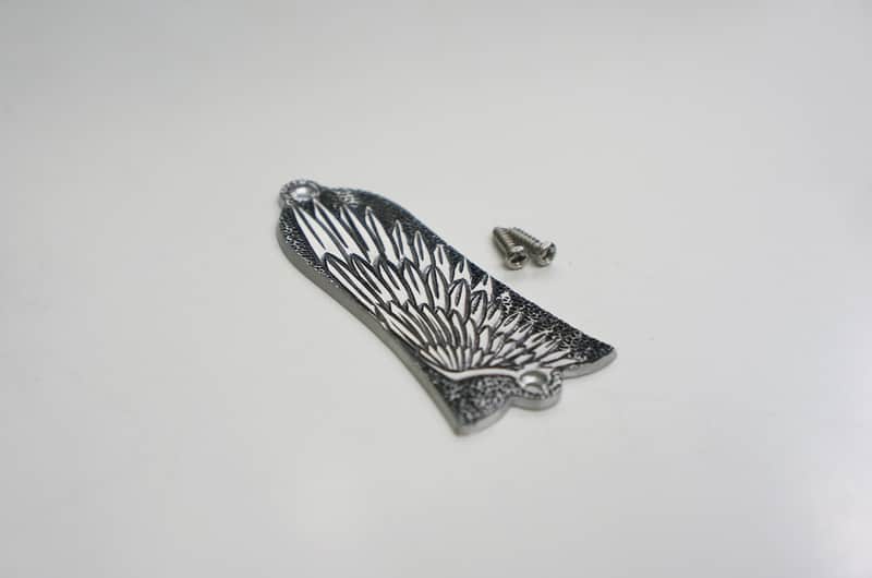 Metal Winged Top Engraved Guitar LP SG ES Style Truss Rod Cover, 2 Holes