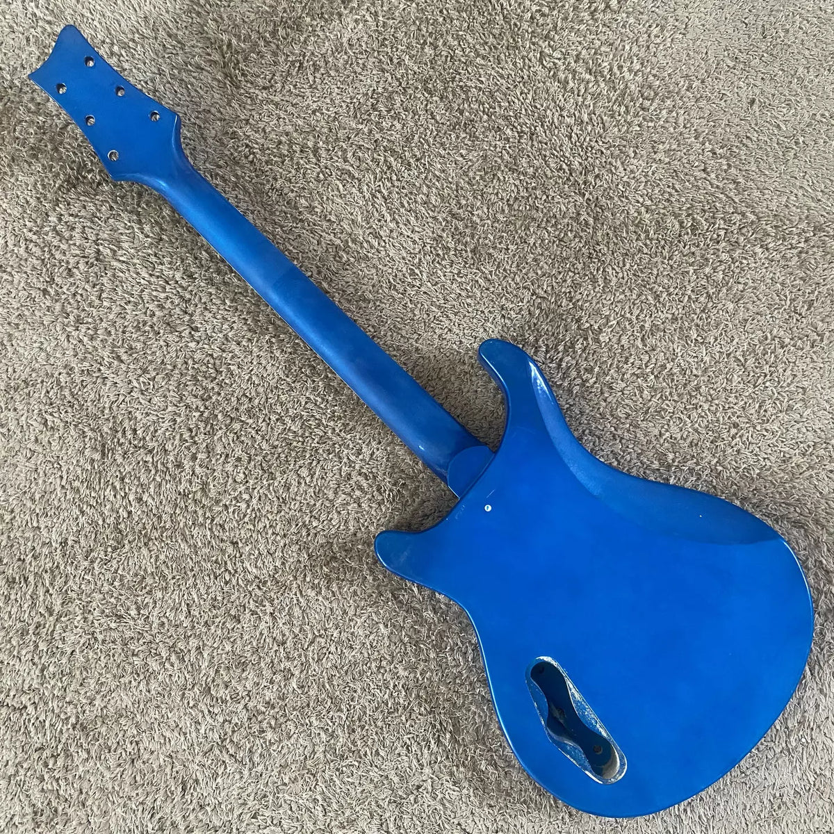 Fernando Electric Guitar with Dual Pickups, One-Piece Blue 22-Fret Semi-Finished Product, No Accessories Available