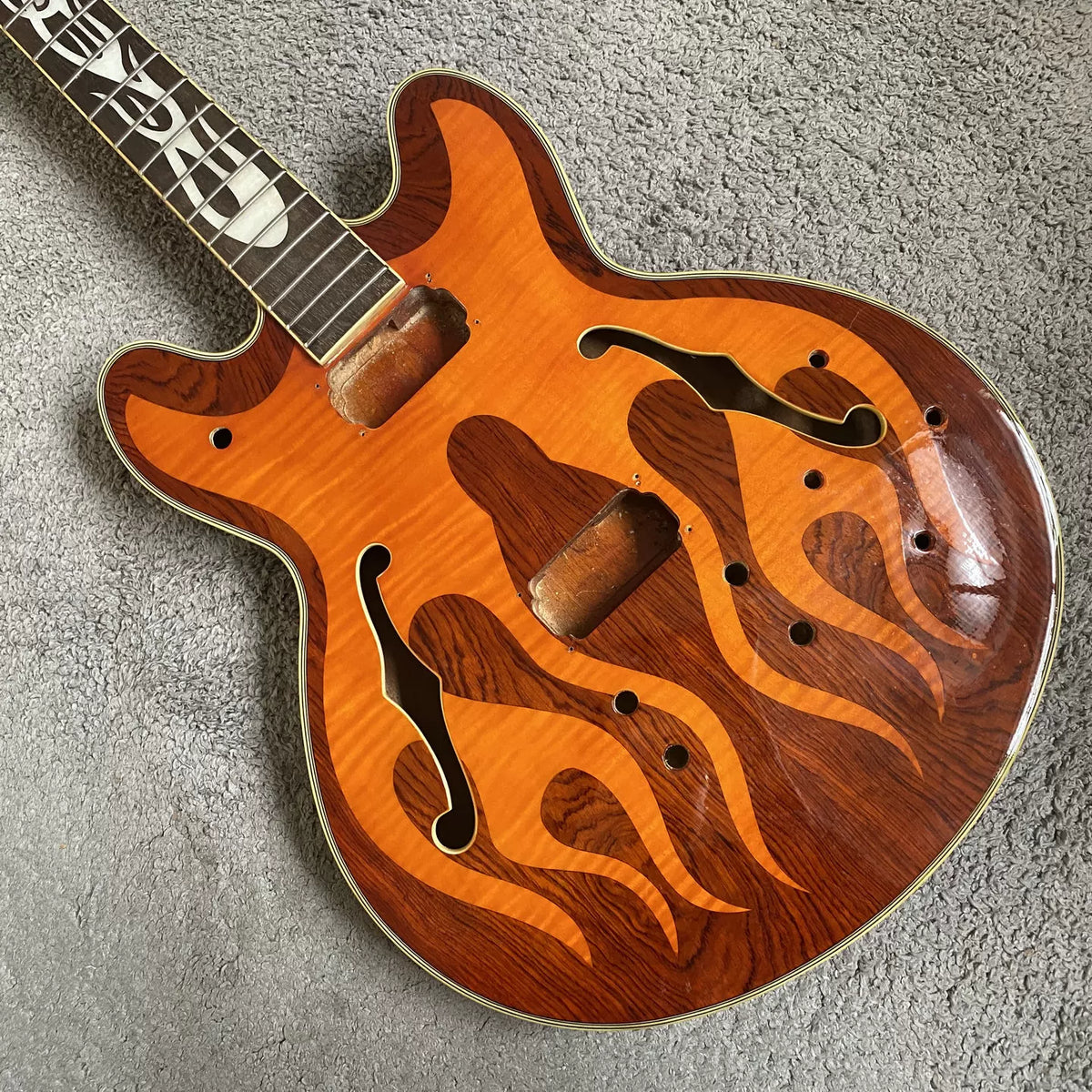 4-string electric bass, semi-hollow ash wood cabinet, jazz bass, Korean Dreambow semi-finished DIY bass.