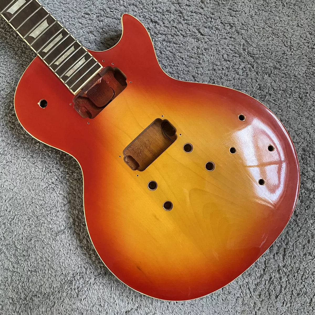 Semi-finished LP Standard electric guitar, solid maple top, LP guitar DIY kit, 22 frets, b&amp;d genuine guitar