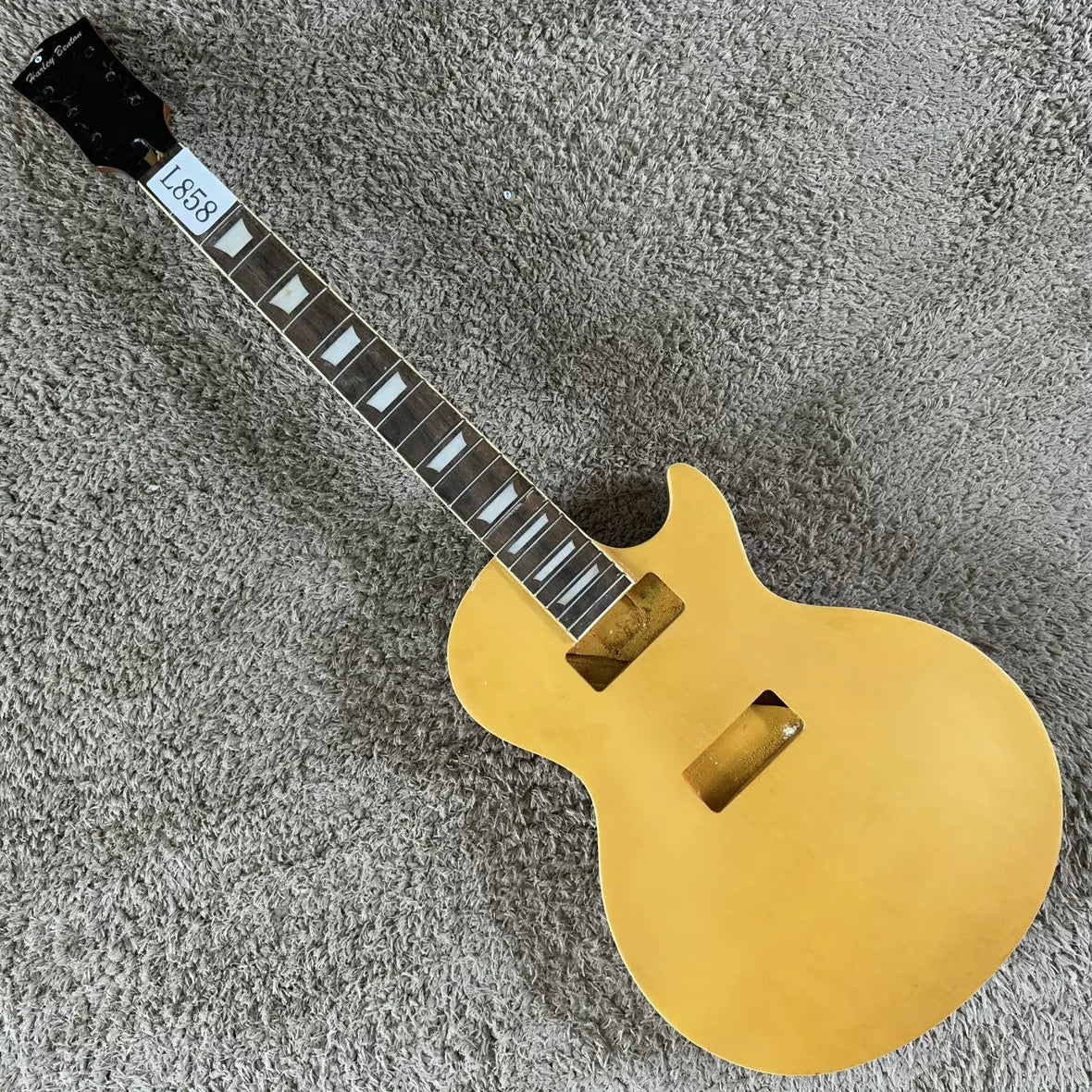 Stock Harley Benton HB LP Electric Guitar Semi-finished DIY P90 Pickup, Gold Color with Minor Flaws