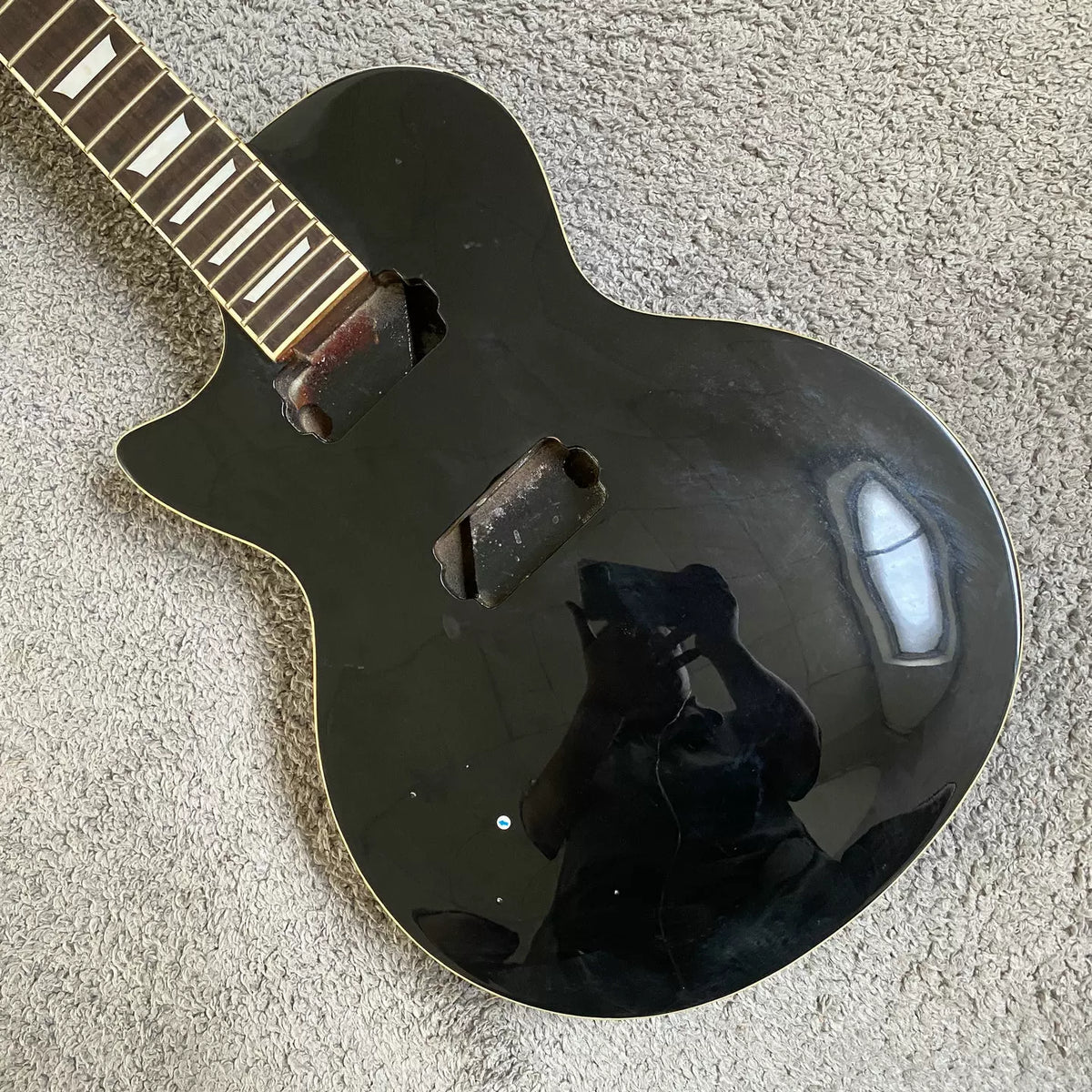 Left-hand electric guitar, LP guitar semi-finished kit, DIY assembly Florenze reverse-hand guitar, solid wood body.