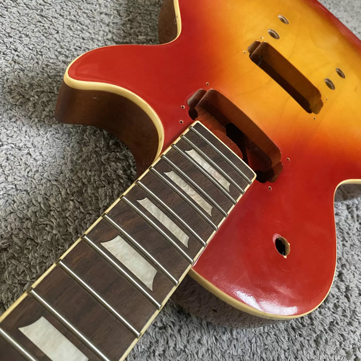 Semi-finished LP Standard electric guitar, solid maple top, LP guitar DIY kit, 22 frets, b&amp;d genuine guitar