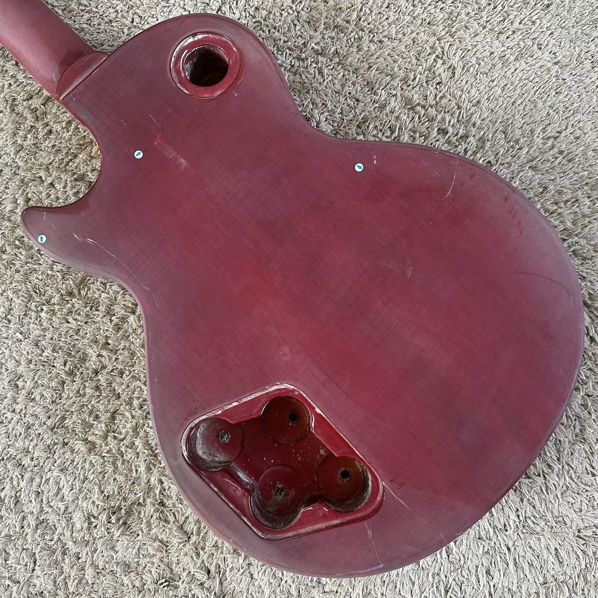 Stock LP electric guitar, maple, tiger stripe, mahogany, semi-finished product, no accessories, DIY, gradient color, minor flaws.
