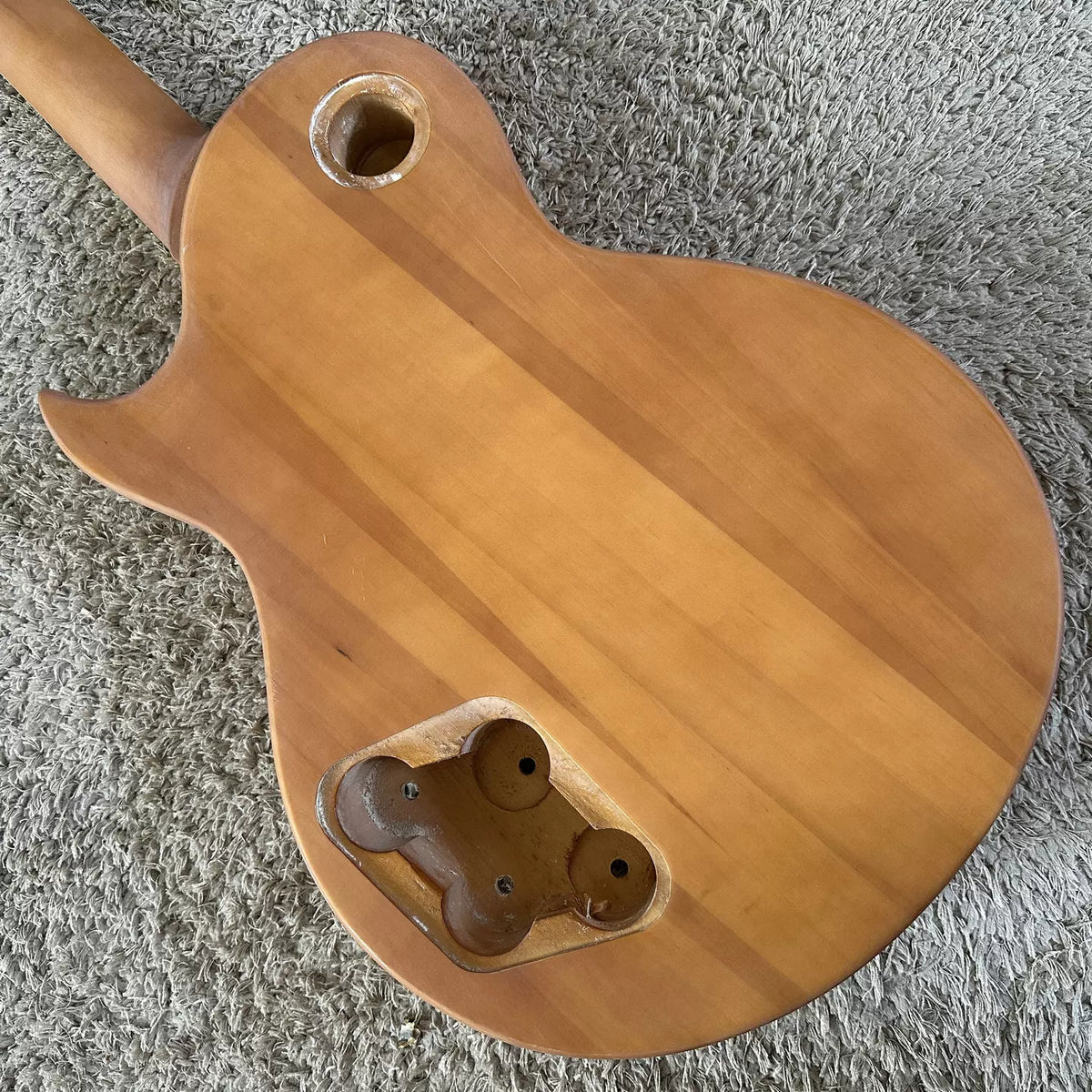 Harley Bneton Maple Veneer LP Electric Guitar Semi-finished DIY Project with Gold P90 Pickup Grooving (Stock)