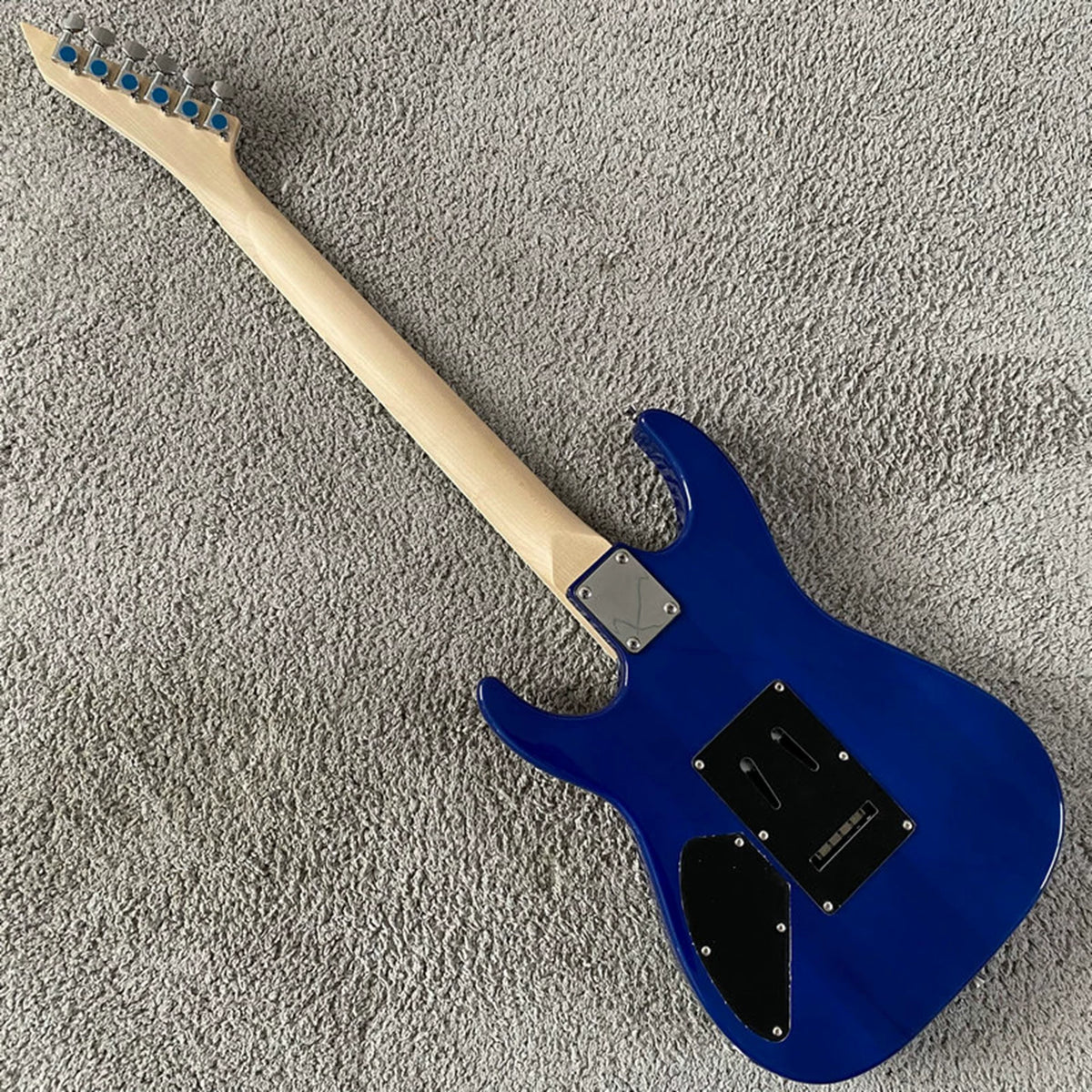 Blue Tiger Stripe 24-Frets Double Tremolo Electric Guitar, , Metal Rock Practice/Advanced Double Tremolo