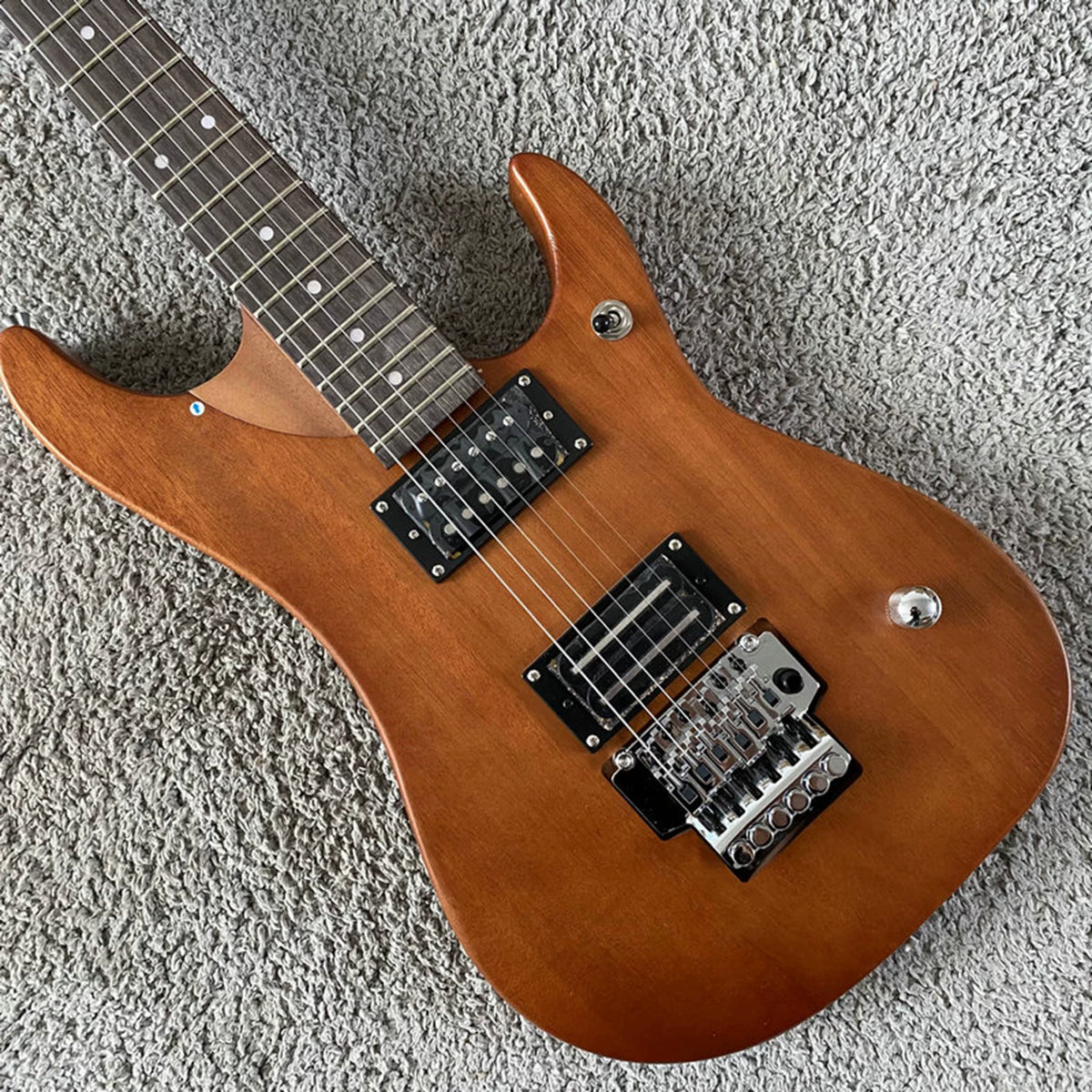 Warrior Style Double Tremolo Electric Guitar Washburn N4 Custom Export Model with Rubbed Finish, 22 Frets, Metal, Beginner to Advanced Level