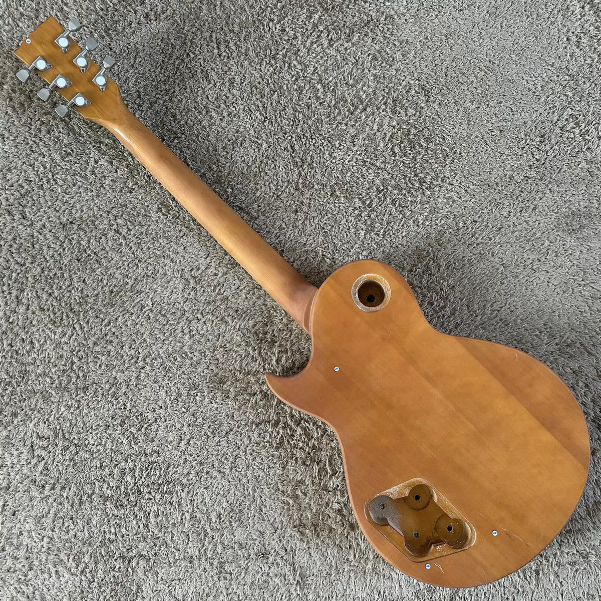 Harley Bneton LP Electric Guitar - Partial DIY Project: Gold P90 Pickup Slotted, No Accessories, Minor Flaws