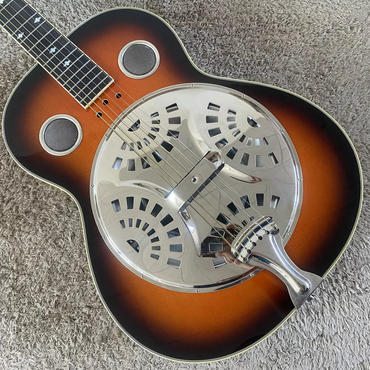 Resonance Guitar DOBRO Folk Steel String Sunset Color "Can't Fall Over Pot Lid" Round Neck (Stock)