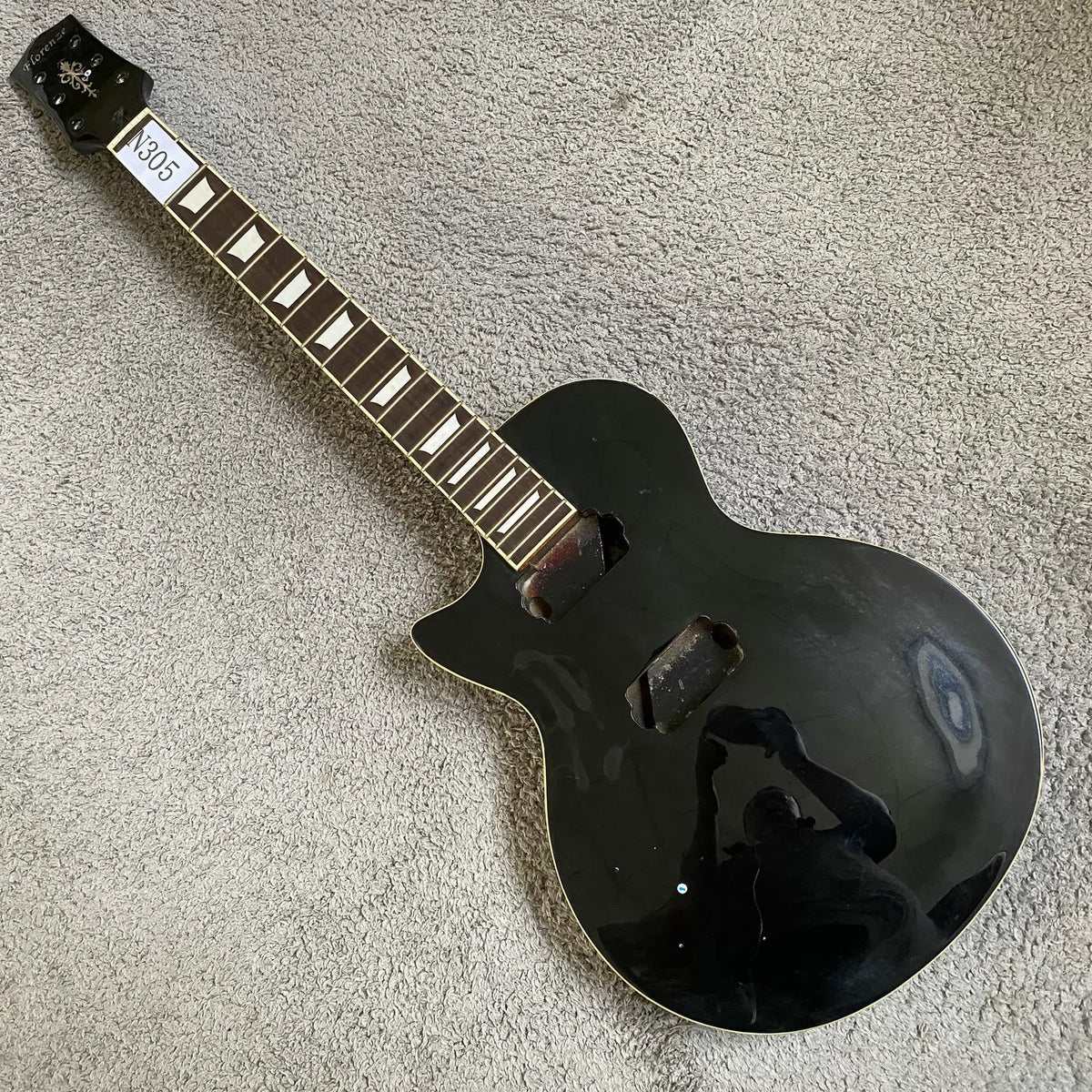 Left-hand electric guitar, LP guitar semi-finished kit, DIY assembly Florenze reverse-hand guitar, solid wood body.