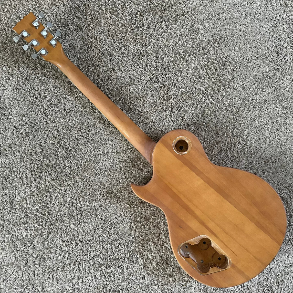 Harley Bneton Maple Veneer LP Electric Guitar Semi-finished DIY Project with Gold P90 Pickup Grooving (Stock)