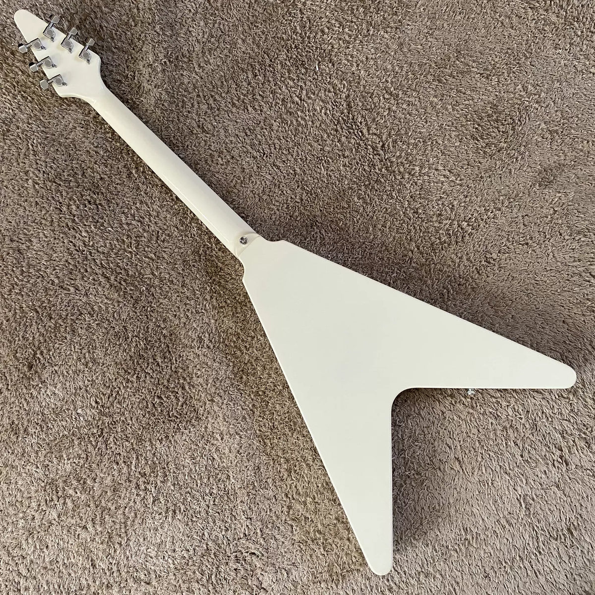 Xavier Flying V-shaped swallowtail off-white fork rock guitar