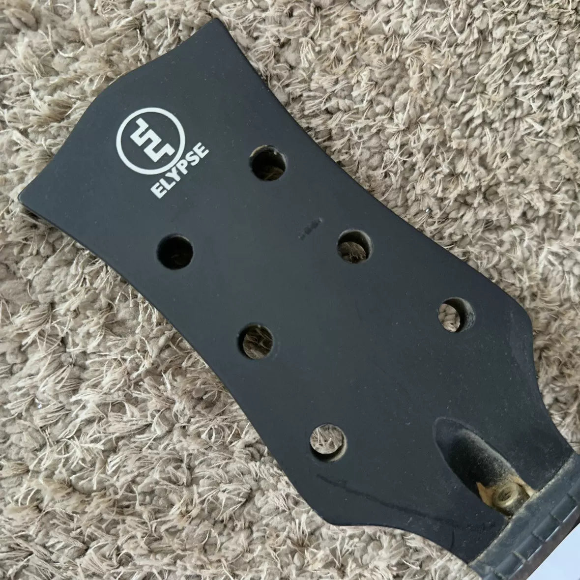Stock Ellypse Flat LP Electric Guitar, unfinished, no accessories, dual pickups, DIY, black, minor flaws.