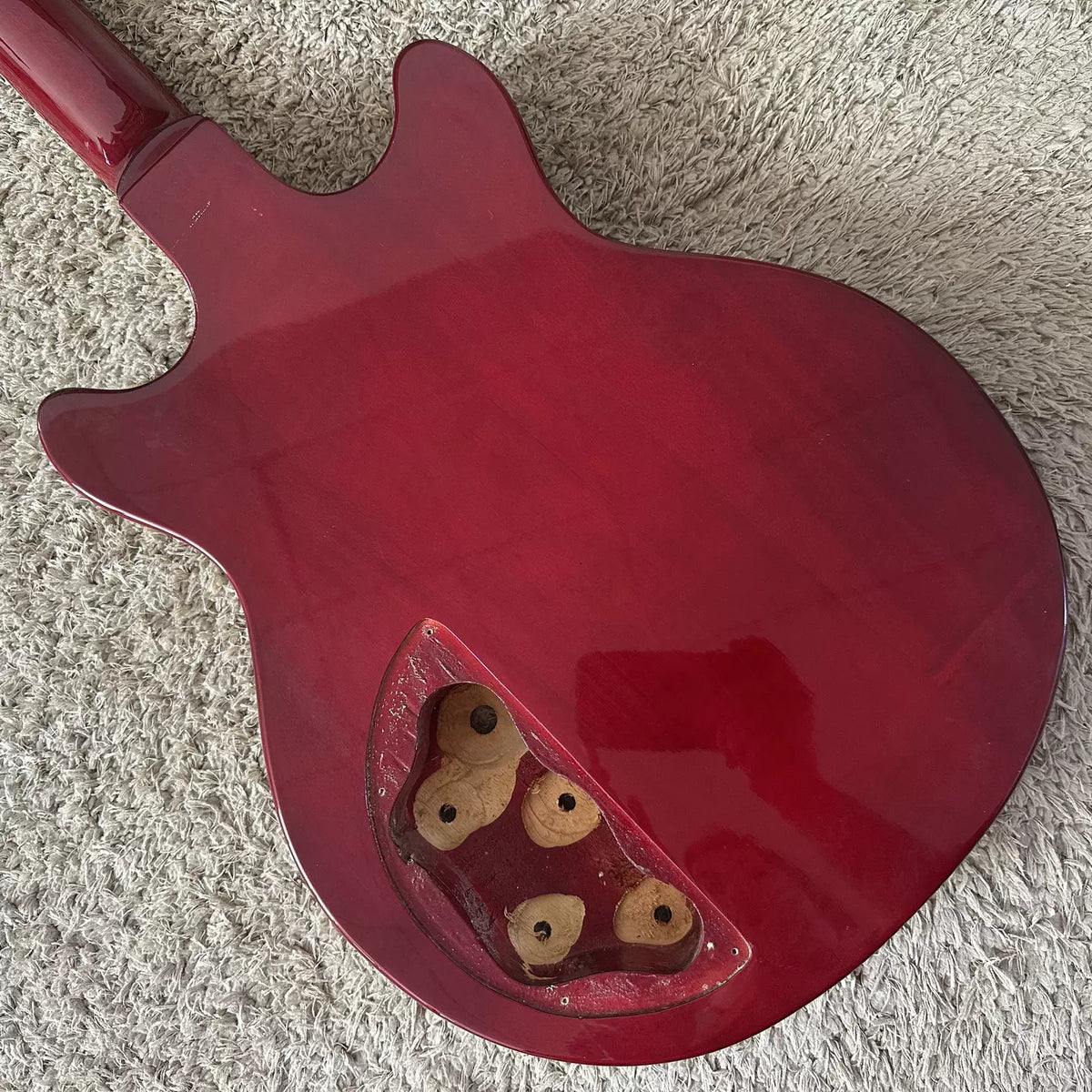 Austin Electric Guitar Dual Pickup, One-Piece Burgundy, 22 Frets, Semi-Finished Product, No Accessories Available, DIY