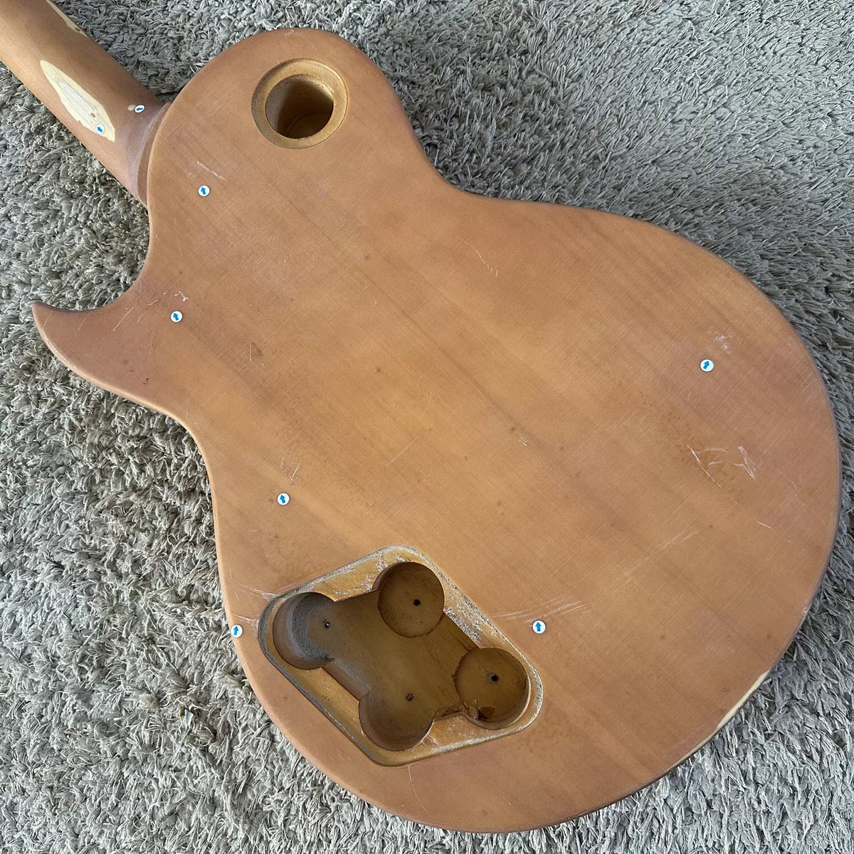 Harley Bneton Maple Veneer LP Electric Guitar Semi-finished DIY, Gold Finish, No Accessories or Defects, In Stock