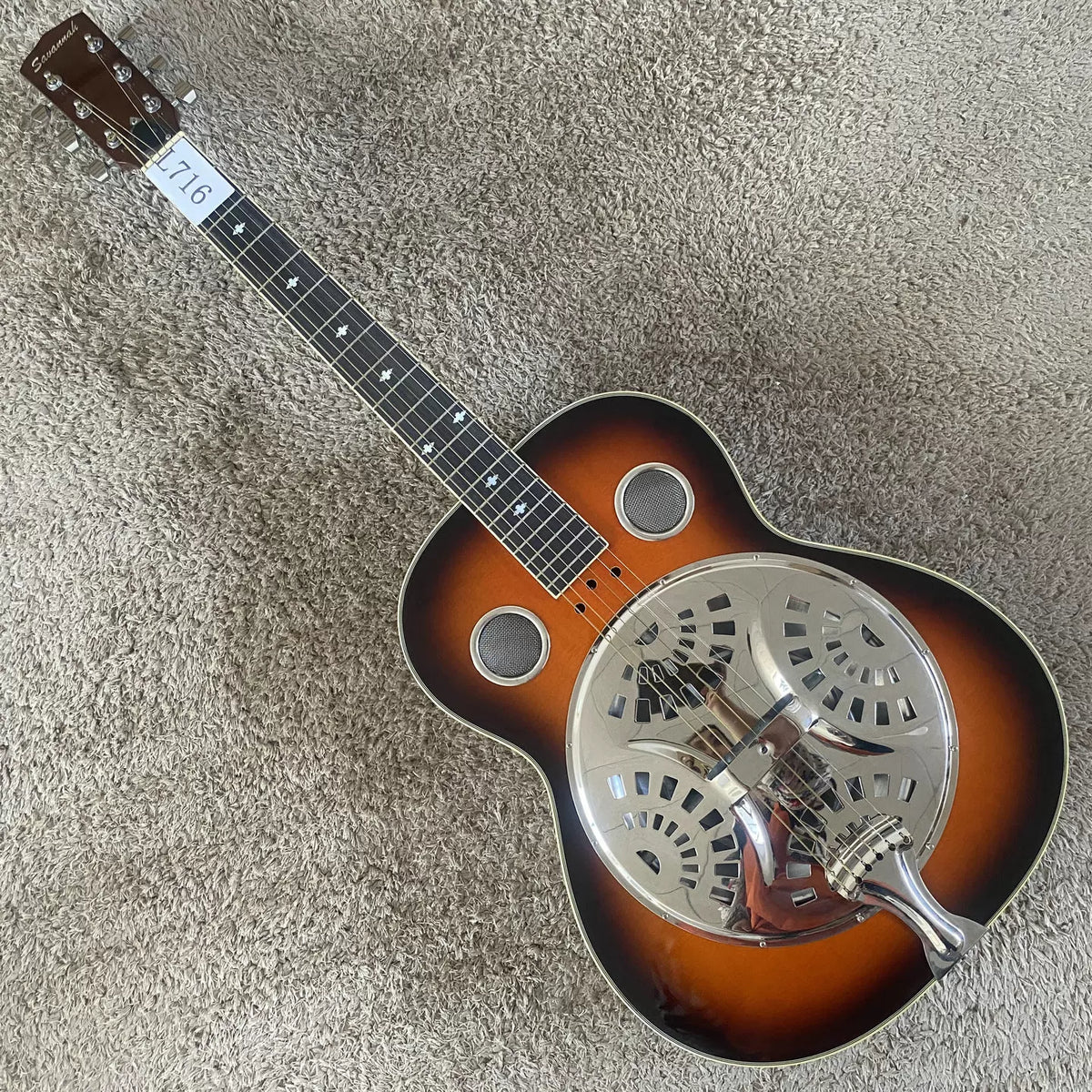 Resonance Guitar DOBRO Folk Steel String Sunset Color "Can't Fall Over Pot Lid" Round Neck (Stock)