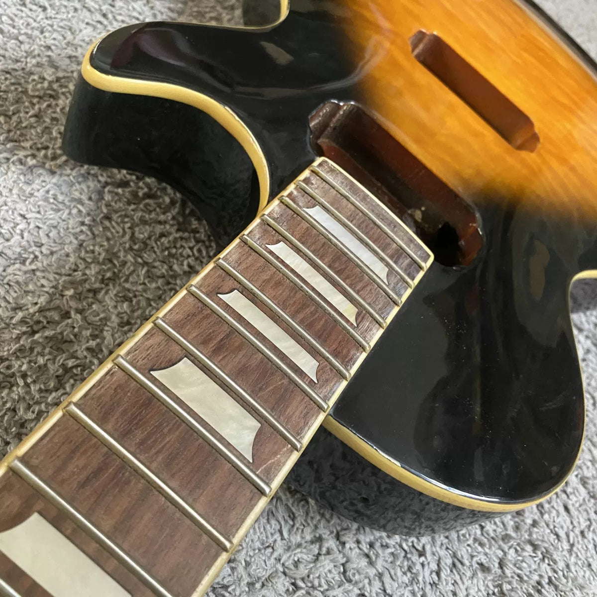 Custom Electric Guitar LP Standard Maple Big Flower African Mahogany 22 Frets Guitar Set DIY Semi-finished Product