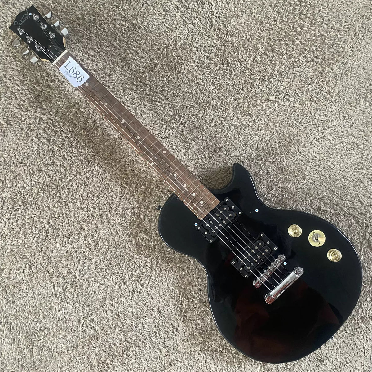 Glarry LP Electric Guitar, Flat Black, 22 Frets, Beginner/Performance Suitable, Minor Stock Defects