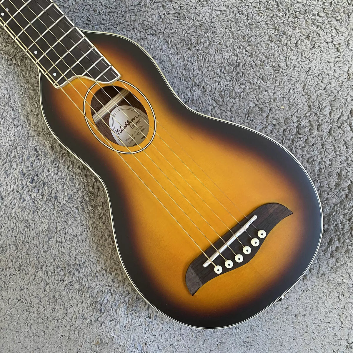 Minor flaws and dents: 34-inch solid wood folk guitar with steel strings, travel mini portable acoustic guitar for children, beginners, and adults.