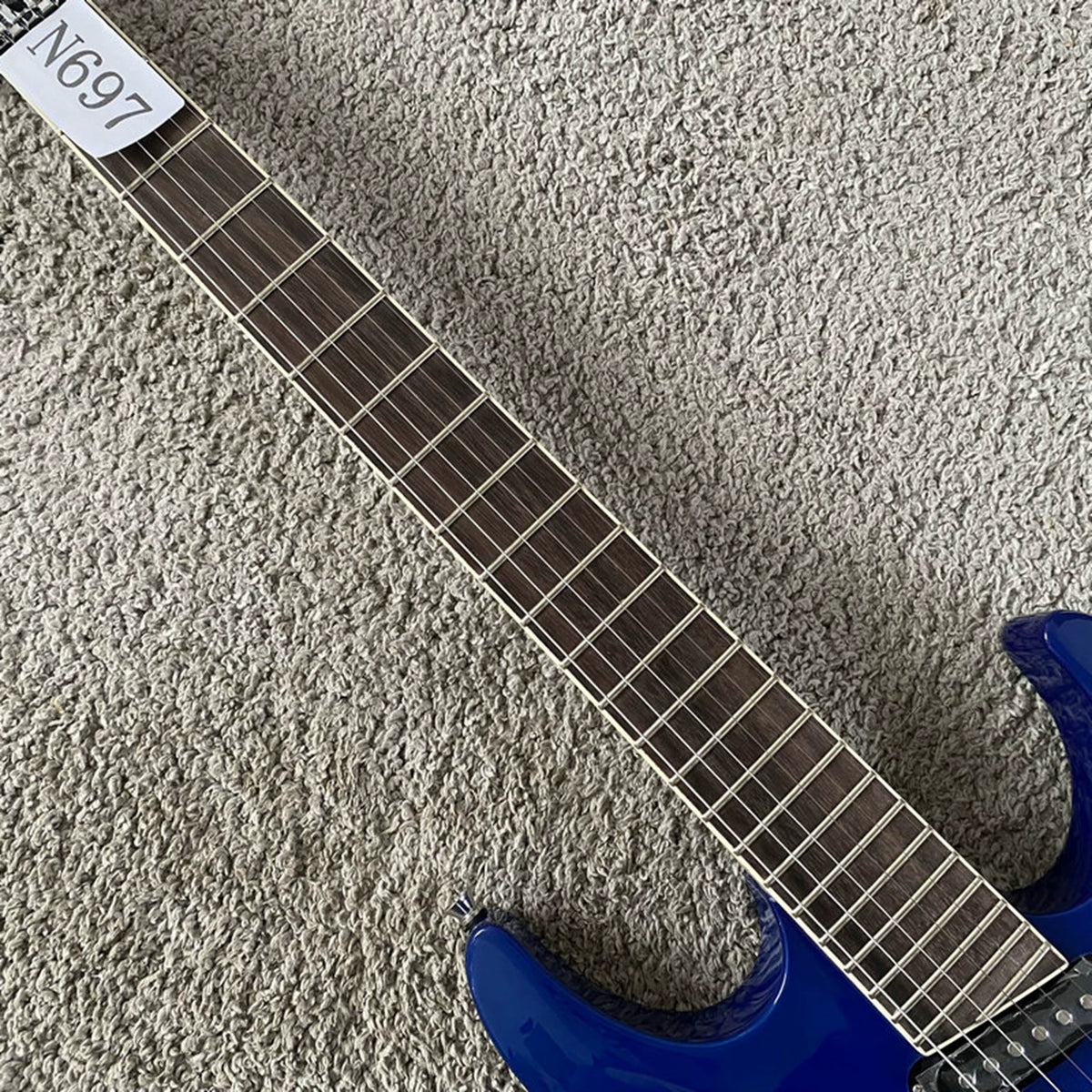 Blue Tiger Stripe 24-Frets Double Tremolo Electric Guitar, , Metal Rock Practice/Advanced Double Tremolo