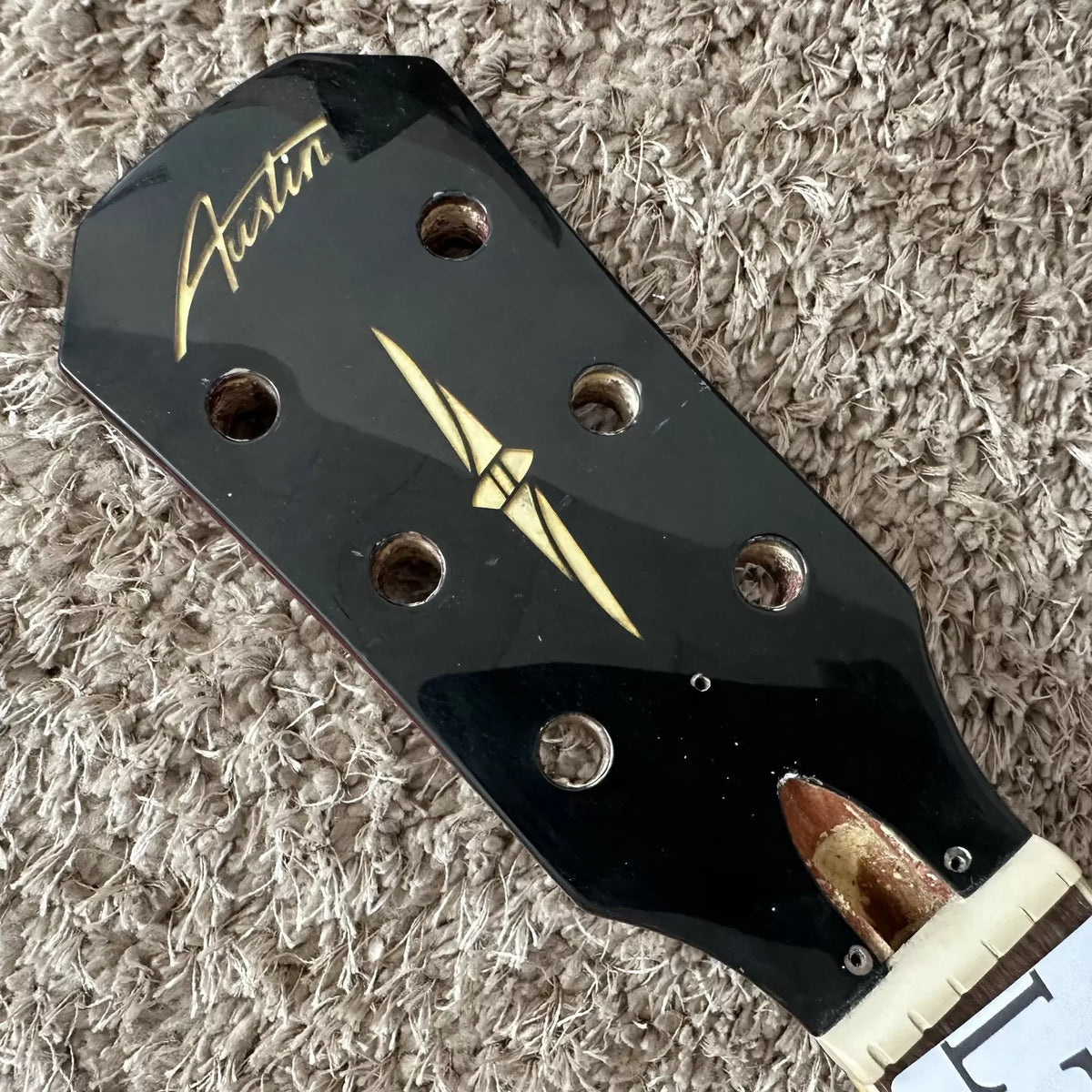 Austin Electric Guitar Dual Pickup, One-Piece Burgundy, 22 Frets, Semi-Finished Product, No Accessories Available, DIY
