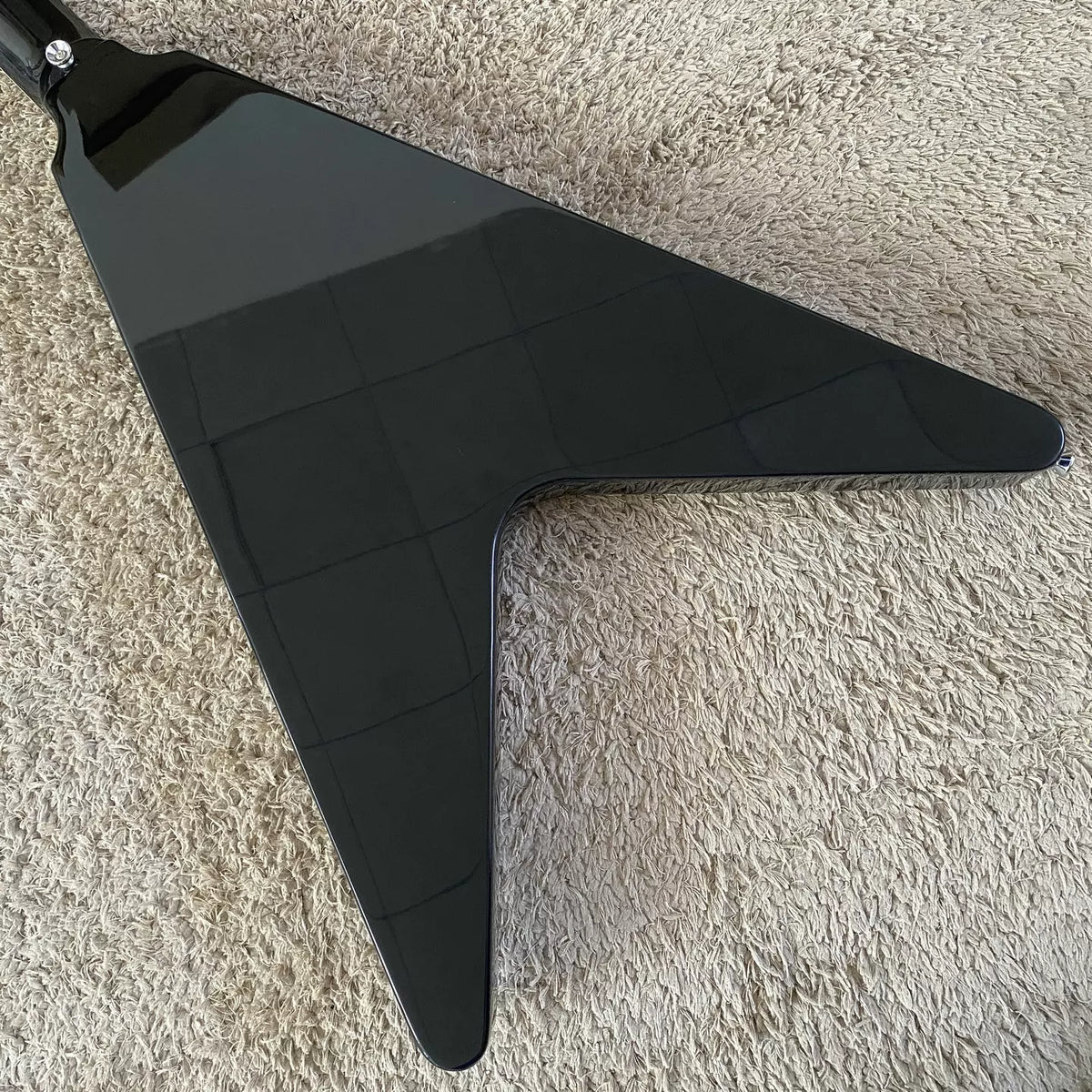 Xavier Flying V-shaped Swallowtail Black Fork Rock Guitar