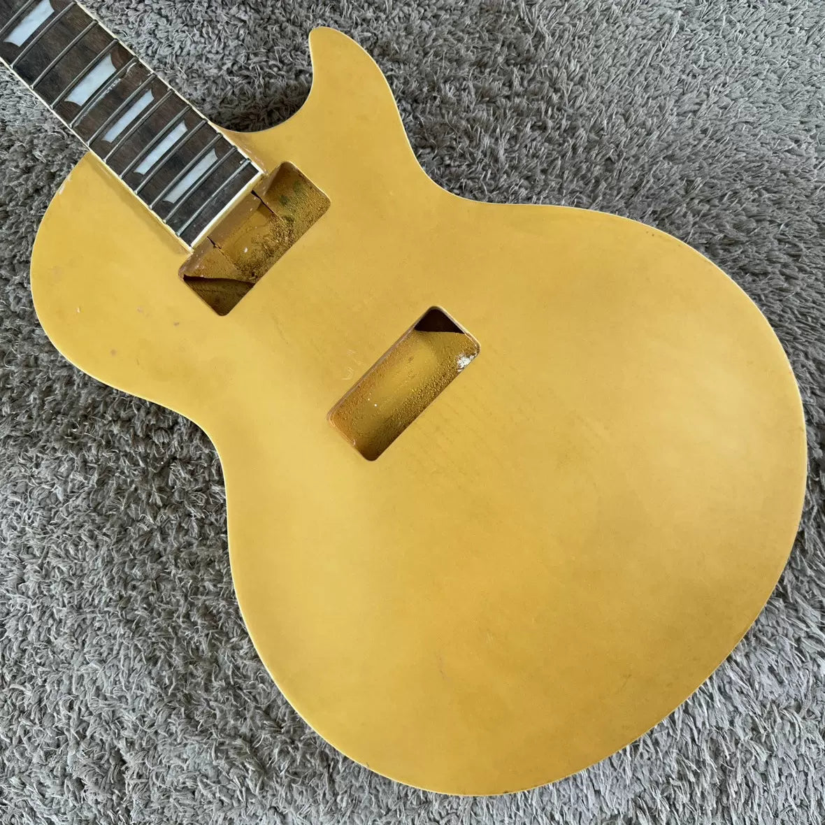 Stock Harley Benton HB LP Electric Guitar Semi-finished DIY P90 Pickup, Gold Color with Minor Flaws