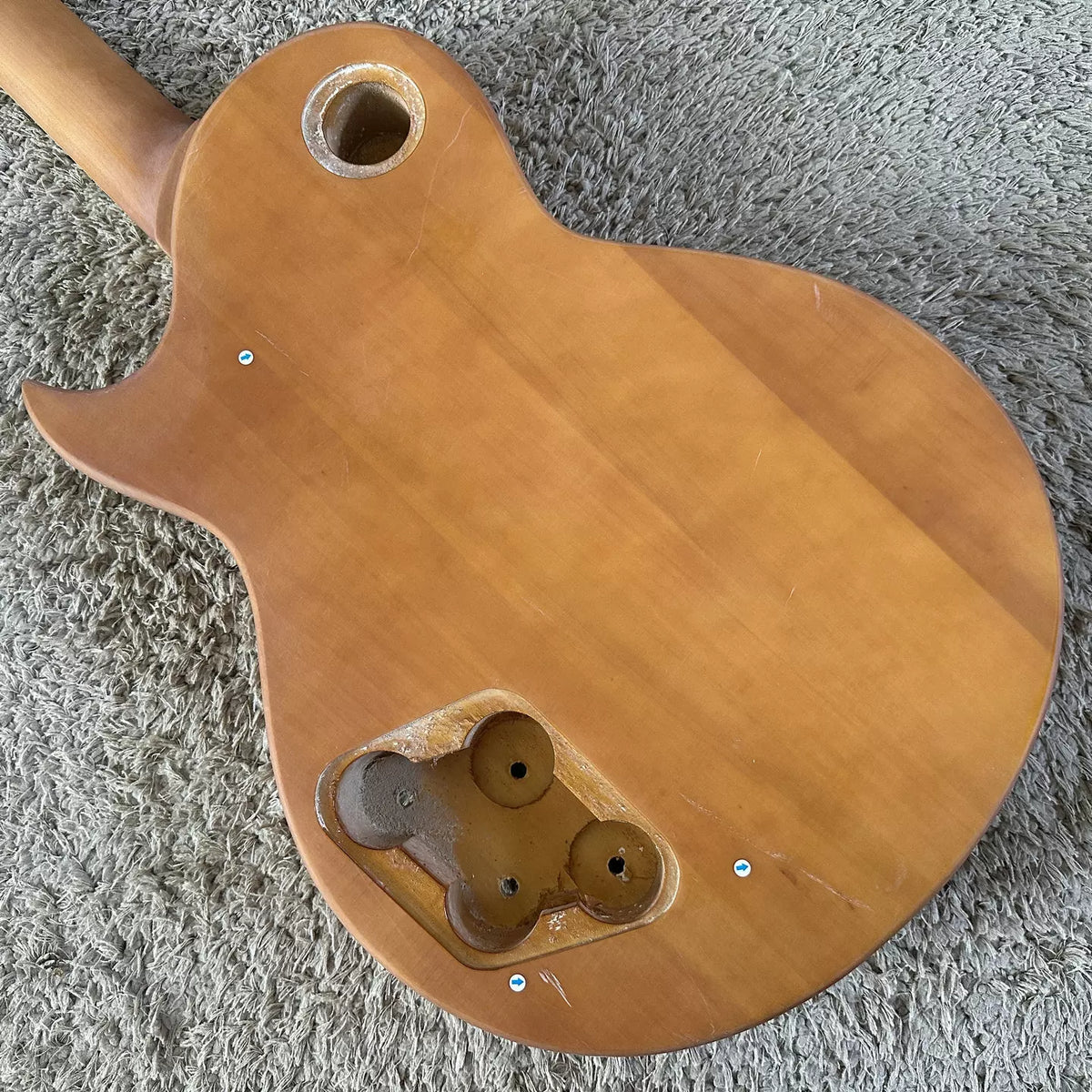 Harley Bneton LP Electric Guitar - Partial DIY Project: Gold P90 Pickup Slotted, No Accessories, Minor Flaws