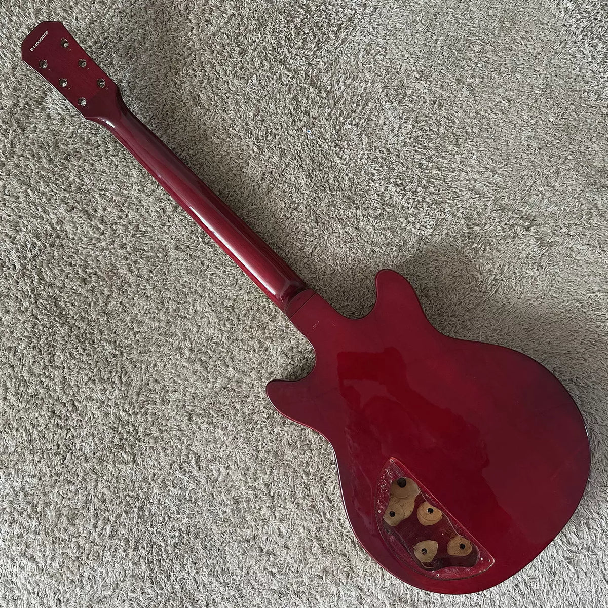 Austin Electric Guitar Dual Pickup, One-Piece Burgundy, 22 Frets, Semi-Finished Product, No Accessories Available, DIY