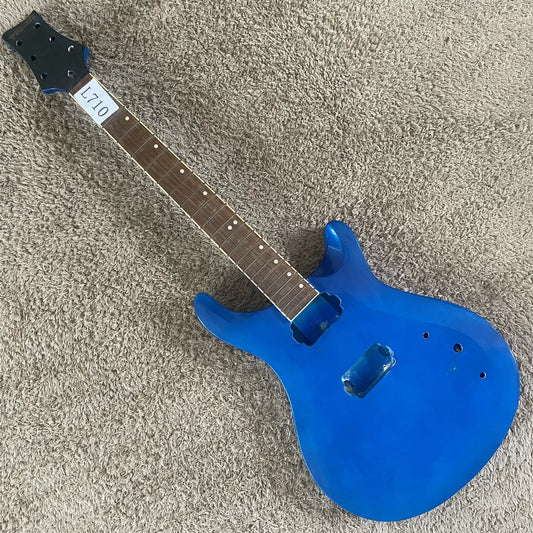 Fernando Electric Guitar with Dual Pickups, One-Piece Blue 22-Fret Semi-Finished Product, No Accessories Available