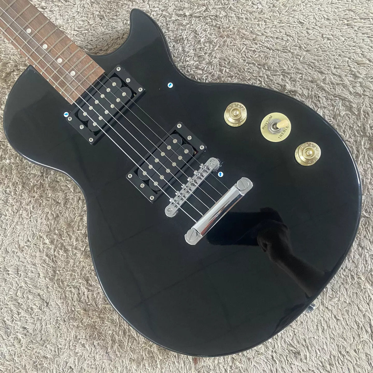 Glarry LP Electric Guitar, Flat Black, 22 Frets, Beginner/Performance Suitable, Minor Stock Defects