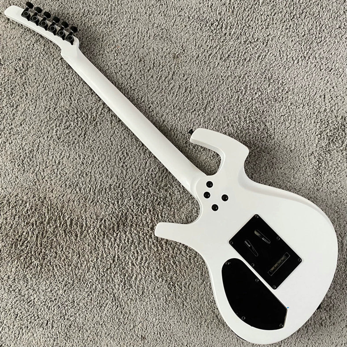 White 24-fret double-locking electric guitar, custom-made for export, paddleboard style, metal rock beginner/advanced level, special offer.