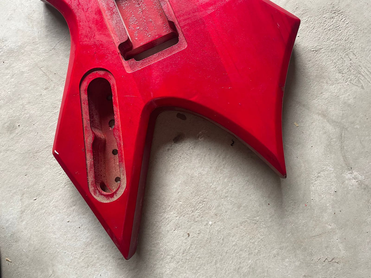 Red Quilted Maple Top HH Warlock Style Guitar Body